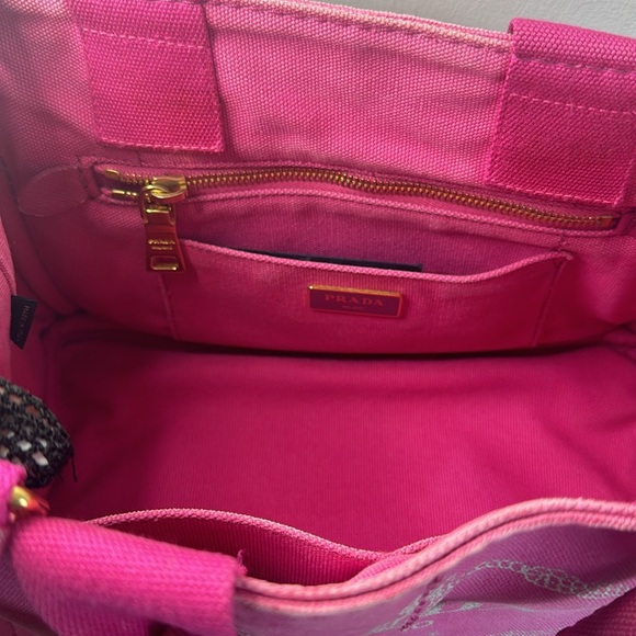 Pink Prada Canapa, Small, With Removable Strap and COA - Picture 11 of 14
